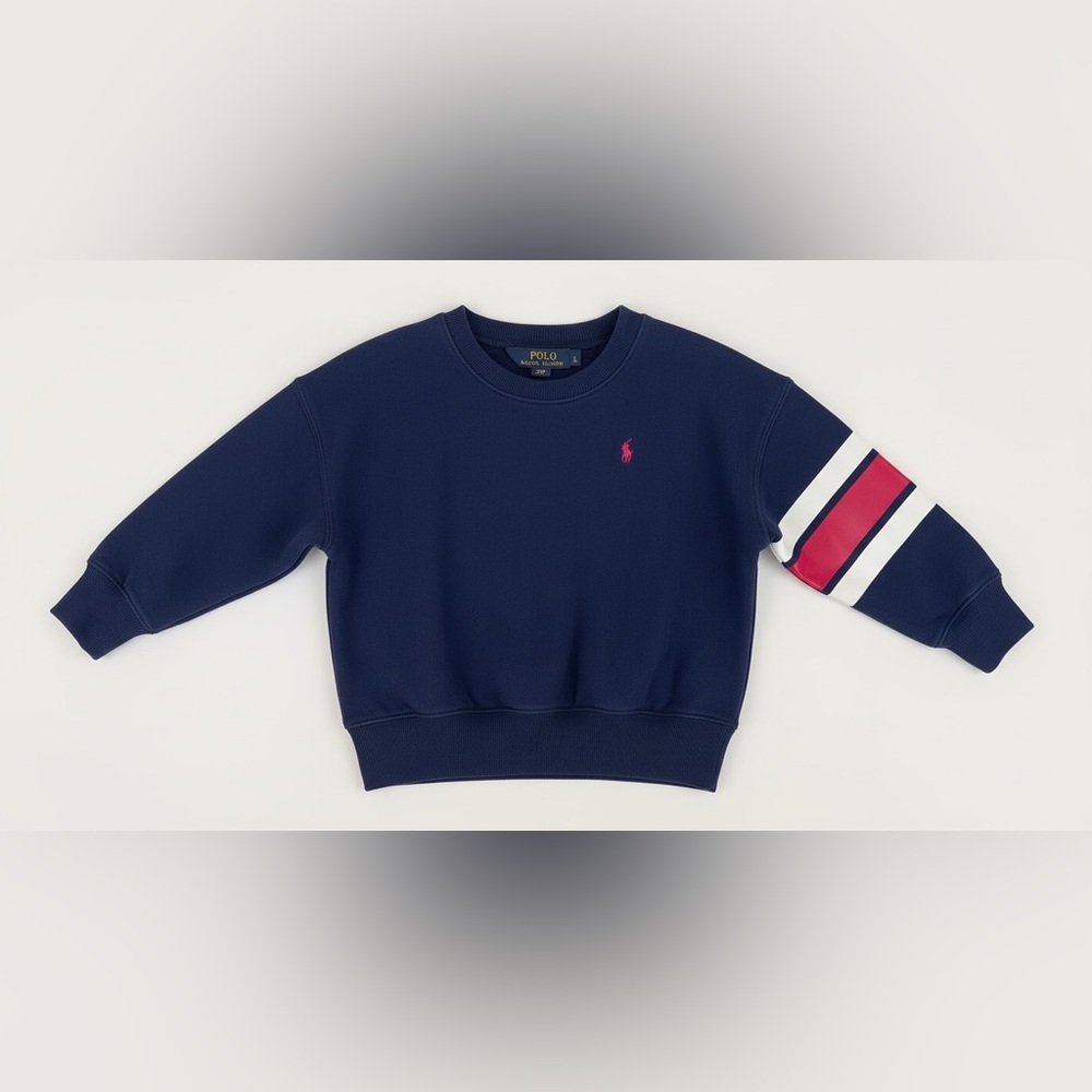 Polo Ralph Lauren Little Girls Long Sleeve  Striped Sweatshirt